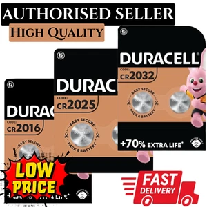 Duracell CR2032 CR2025 CR2016 Battery Lithium Coin Cell Button Batteries DL/BR - Picture 1 of 8
