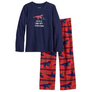 Boys Pajamas SZ 4 Jammies For Your Family HAVE A DINO-MITE CHRISTMAS DINOSAUR - Picture 1 of 2