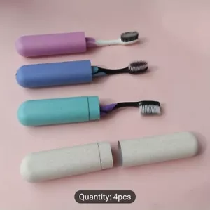 4pcs Toothbrush Case Travel ~ Bulk Pack Holder, Store Brushes on Holiday 🇬🇧UK - Picture 1 of 6