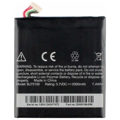 HTC BATTERIA RICAMBIO ORIGINAL BJ75100 2000mAh PILA LITIO PER EVO 4G LTE ONE XC - Immagine 1 di 3