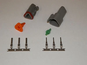 3X GRAY DEUTSCH DT SERIES CONNECTOR SET 16-18-20 GA STAMPED NICKEL TERMINALS - Imagen 1 de 1