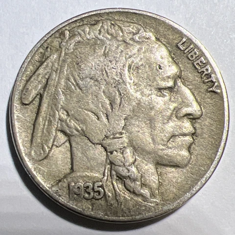 VF / XF 1935 Buffalo Nickel Philadelphia Mint USA * FULL HORN * ACTUAL PHOTOS A1 Cover