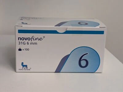 NOVO NORDISK Novofine 31g 6mm Pentips - 1 pack of 100 - New Stock - Same Day dispatch.