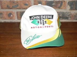 Vintage NASCAR Chad Little John Deere Motorsports Embroidered Snap-Back Ball Cap - Picture 1 of 2