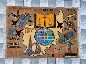 Handmade Afghan Vintage War Rug Historical War Rug Wool Area Rug Size 80x60 cm - Picture 1 of 10
