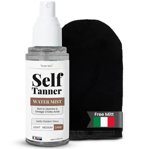 Team Tan Self Tanning Water - Vitamin Mist Spray Dark, Hydrating, No Streaks - Picture 1 of 6