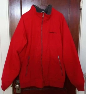 Century Bank Employee Lands' End Red Full Zip Jacket Men Size 2XL - Picture 1 of 7