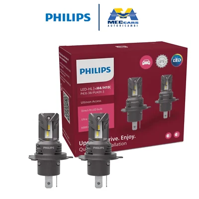 PHILIPS ULTINON ACCESS LED LAMPADINE FARI AUTO H4 ULTRA-COMPACT DIRECT 6000K - Immagine 1 di 4