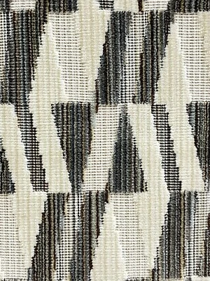 THIBAUT GEOMETRIC CUT VELVET UPHOLSTERY FABRIC BOSSA NOVA VELVET CHARCOAL  BTY - Image 1 of 4