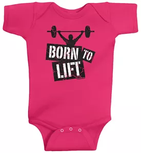 Threadrock Baby Born to Lift Infant Bodysuit Funny Fitness Gym Bodybuilder - Picture 1 of 8