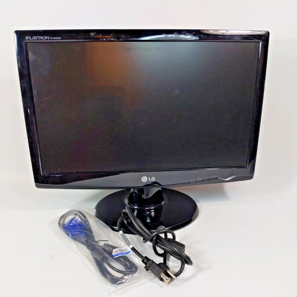 LG Monitor 18.5”  Flatron W1943SS-PF  With VGA Cord & Power Adaptor Tested  - Image 1 of 4