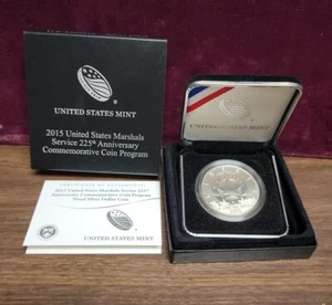 2015 P  U.S. Marshals Service 225th Anniversary Comm. Proof Silver Dollar . - Picture 1 of 6