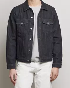 Nudie Jeans men's Robby Le Black organic 13 oz washed denim jacket size M - Picture 1 of 8