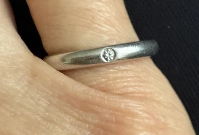 🔥✨ Tiffany and Co. Elsa Peretti Diamond Platinum Ring Size 5.16 - Image 1 of 4