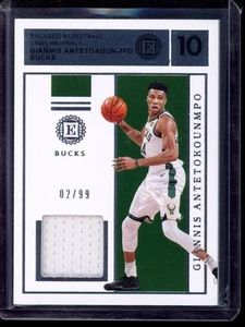 2019-20 Panini Encased Giannis Antetokounmpo Label Materials Game Worn Patch /99 - Bild 1 von 2