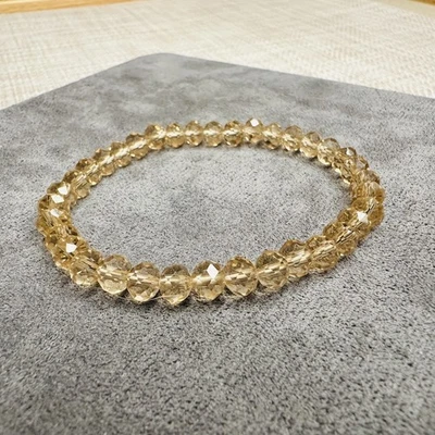 Armband champagnerfarben – facettierte Perlen, elastisch, ca. 6 mm - Bild 1 von 3