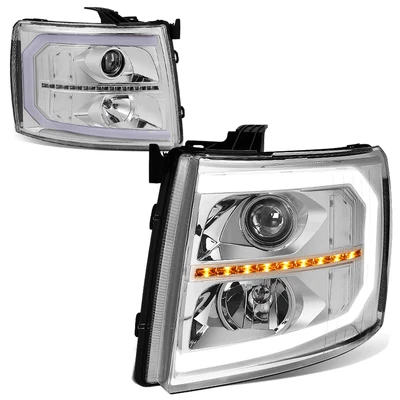 Faro proyector señal secuencial tubo LED DRL Silverado 1500 2007-2014 Foto 1 de 4