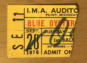 1976 BLUE OYSTER CULT AGENTS OF FORTUNE TOUR FLINT MI 9/28 CONCERT TICKET STUB 1 - Picture 1 of 2