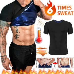 Para hombres Sauna Caliente Traje de Sudor Modelador de Cuerpo Camisa de Compresión Pérdida de Peso Deportes Gimnasio - Imagen 1 de 22
