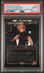 PSA 10 Magic the Gathering Cloud, Ex-SOLDIER Borderless Surge Foil Final Fantasy - Picture 1 of 2