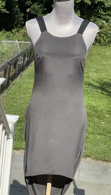 Rag & Bone Gray  Black Draped Back Midi Shift Going Out Dress 100% Silk Size 6 - Image 1 of 4