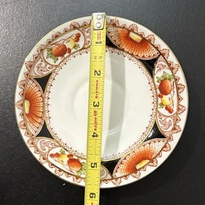 Royal Vale England Bone China Untertasse Orange Blume Obst Goldrand Teller Vintage - Bild 1 von 3
