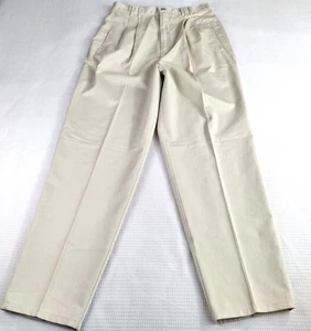 Vintage White Stag Damen khaki Hose Größe 12 x 30,5" plissiert hoher Bund spitz zulaufend - Bild 1 von 18