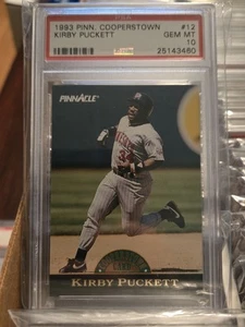 Tarjeta Pinnacle Cooperstown 1993 Kirby Puckett PSA 10 gemas como nueva MLB HOF - Imagen 1 de 2