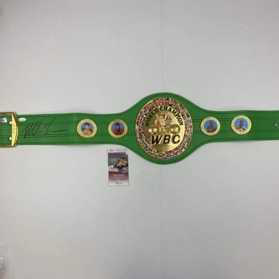 HOFSM.COM HALL OF FAME SPORTS MEMORABILIA Autographed/Signed Mike Tyson WBC Green Boxing Replica Championship Belt JSA COA