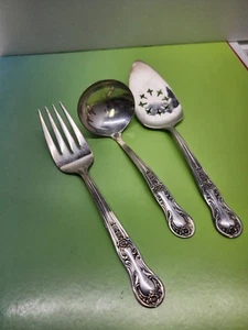 Antique Silver Plated - Cake Spoon-Salad Fork & Ladle-Gracious Pattern  - Picture 1 of 4