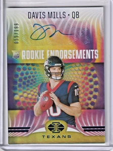 2021 Panini Illusions Davis Mills RC Auto /199 #RE-22 Texans Rookie - Picture 1 of 2