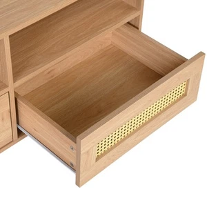Homy Casa French Country Solid Wood Leg TV Stand with Oak French Country - Picture 1 of 5