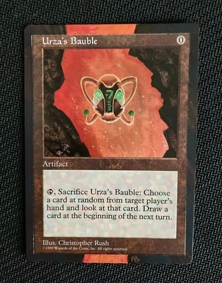Urza's Bauble (5th Edition) ALTERED floating border extended art, hand painted - Image 1 of 2