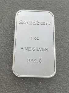 Sehr selten! Scotiabank 1 Oz .999 Feinsilberbarren - beschriftet 999,0 statt 999 - Bild 1 von 6