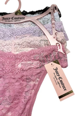 Paquete de 5 bragas de encaje con logotipo de estrás sin líneas Juicy Couture talla XL NUEVAS CON ETIQUETAS Foto 1 de 4