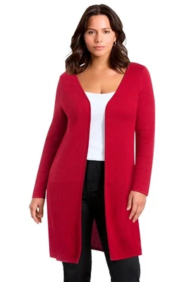 Cárdigan suéter Avenue para mujer talla grande frente abierto Foto 1 de 2