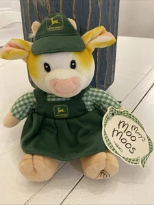 Muñeca de peluche John Deere de vaca Mary Moo Moos Farmer 1999 - Imagen 1 de 8