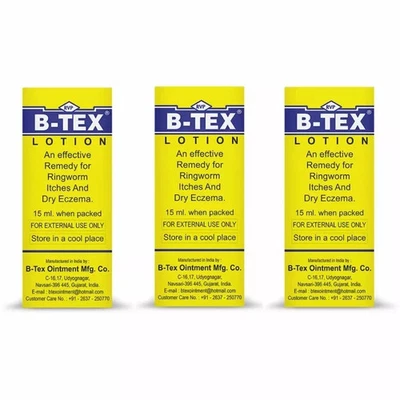 B Tex Lotion 15 - for eczema, ringworm, itches ( Pack of 3 )