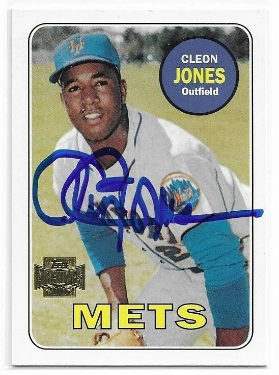 CLEON JONES Autographed Signed 2002 Topps Archives card #150 New York Mets COA - Image 1 of 1