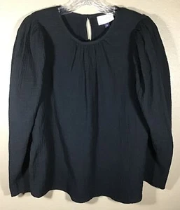 Hilo Universal Mujer Negro Texturizado Manga Larga Talla L Cottage Core 8-15 - Imagen 1 de 5