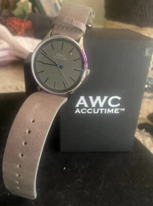 Accutime ACW 3HD Hr Mark Men’s Watch With Suede Band - Picture 1 of 5