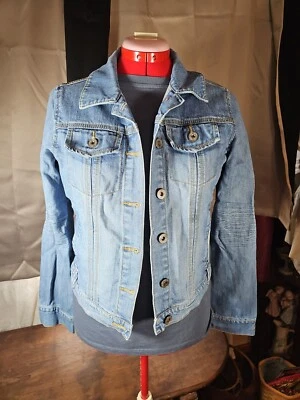 Chaqueta vaquera Route 66 para mujer envejecida estilo camionero informal 100 % algodón M Foto 1 de 4