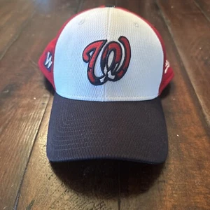 Washington Nationals New Era White/Red Team Classic 39Thirty Flex Fit Hat L/XL - Picture 1 of 6