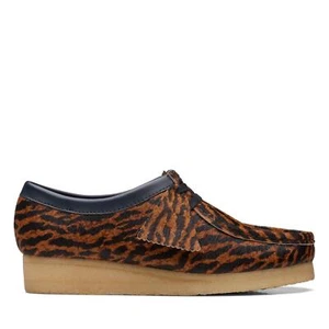 Clarks Originales Mujer Wallabee Mocasín Cuero Marrón Zapatos Informales - Imagen 1 de 5