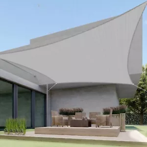Sun Shade Sail Rectangle Gray Canopy Shelter Cover for Outdoor Yard Garden Pool - Picture 1 of 8