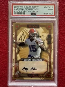 2023 Anthony Richardson Wc-5 Card Draw AU-CLSC-RED-GOLD 1/1 PSA 9 Mint  - Picture 1 of 9