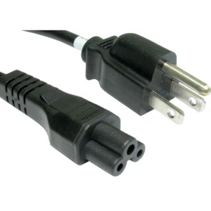 US Mains Power Cable: 3 pin USA Plug to IEC C5 (Clover leaf) Lead, 1.8m Cord - Picture 1 of 1