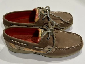 Sperry TopSider Bluefish Tan/Orange Sequins Boat Shoes Womens Size 8.5 M 9266735 - Picture 1 of 9