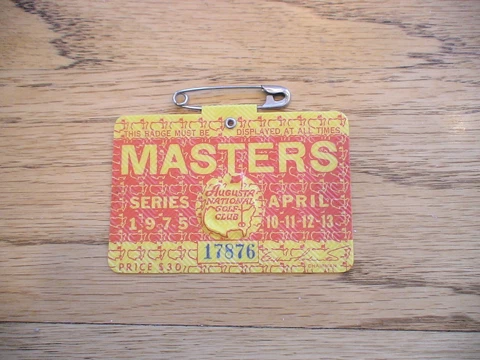 1975 MASTERS GOLF AUGUSTA NATIONAL BADGE TICKET JACK NICKLAUS 5th WIN VERY RARE Cover