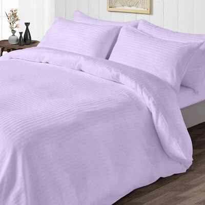 Egyptian Cotton 1000TC Marvelous Duvet Collection Select Item Lavender Stripes - Image 1 of 4